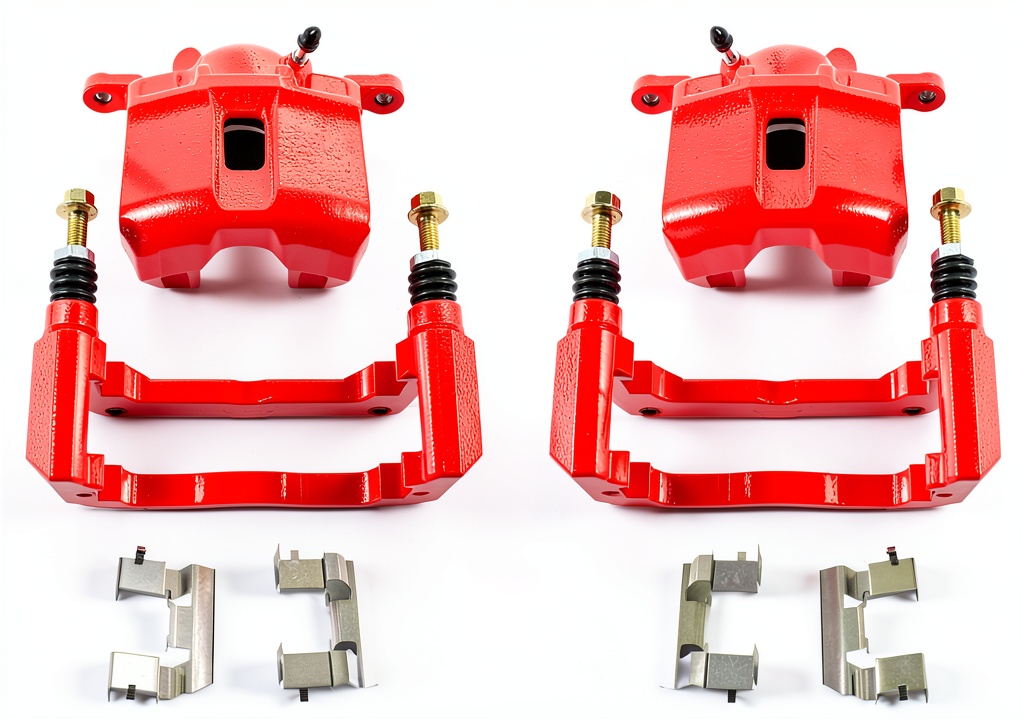 Installing Power Stop Brake Calipers for Honda Accord on a wooden garage bench